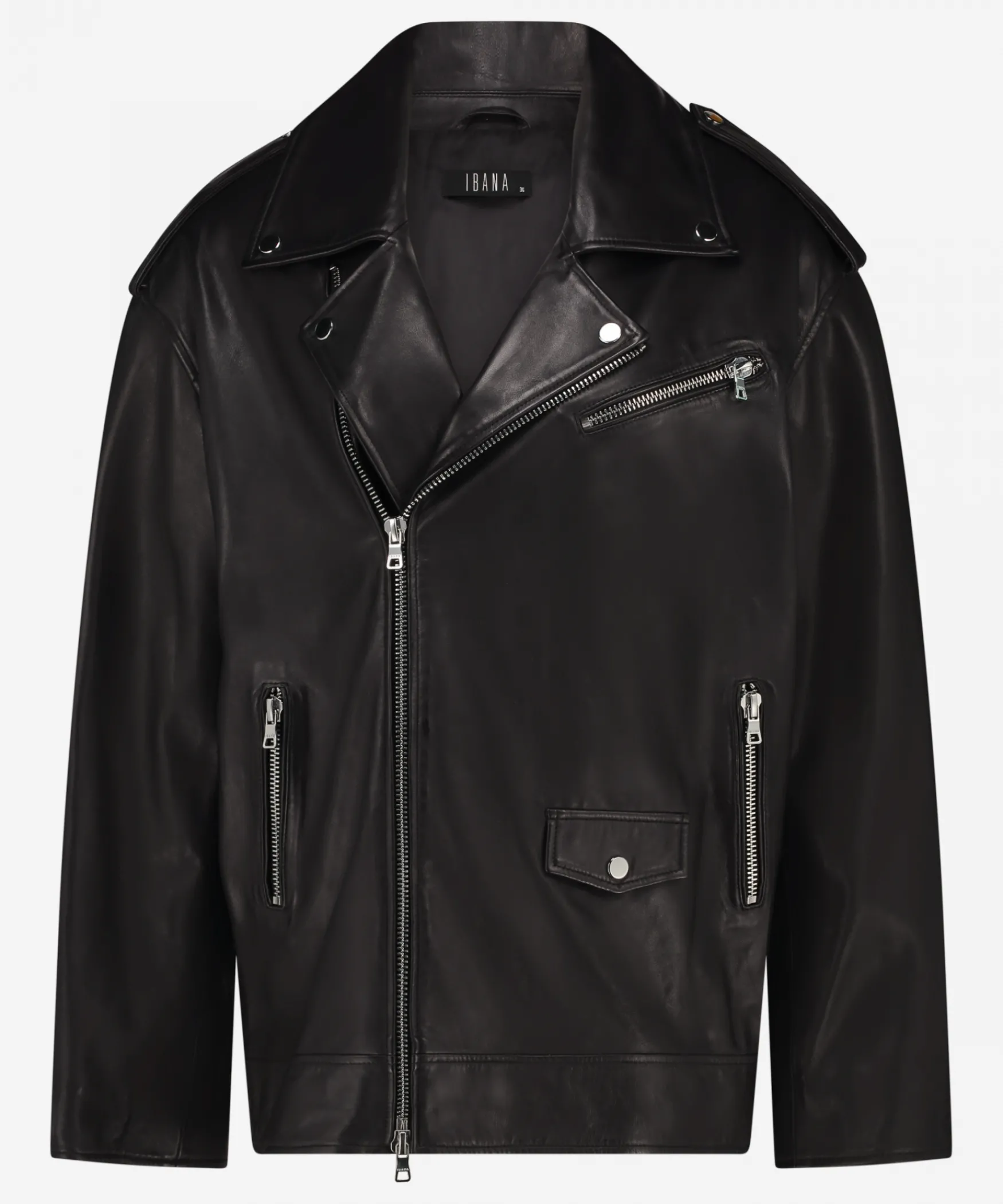 IBANA Billo | Black< Leren Jassen