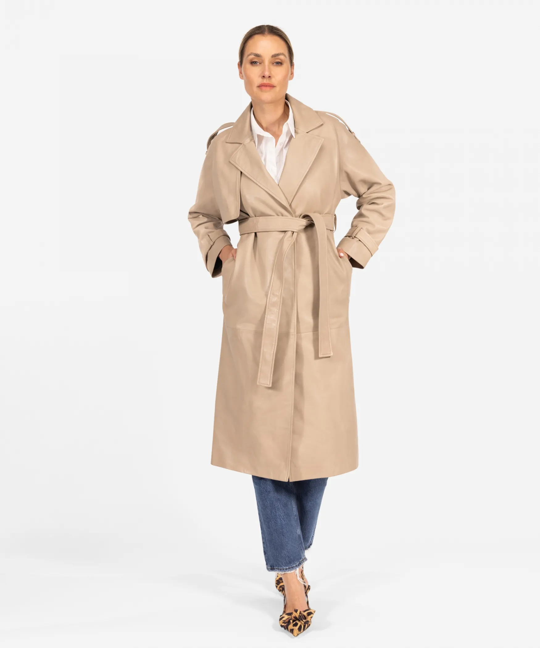IBANA Calesta | Beige< Leren Jassen | Trenchcoats