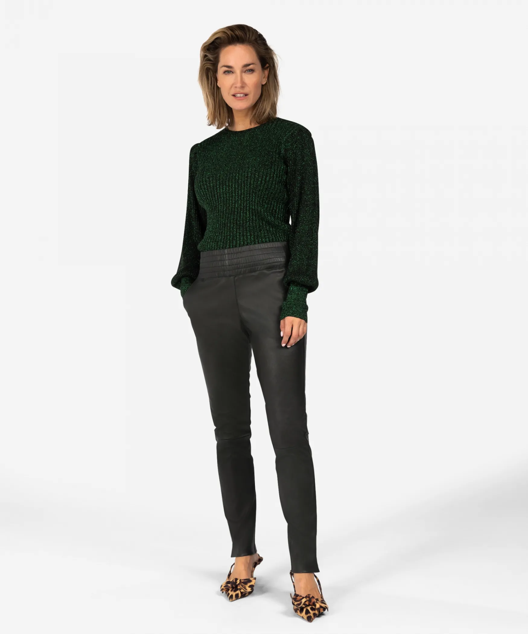 IBANA Colette | < Mid Waist | Leren Broeken