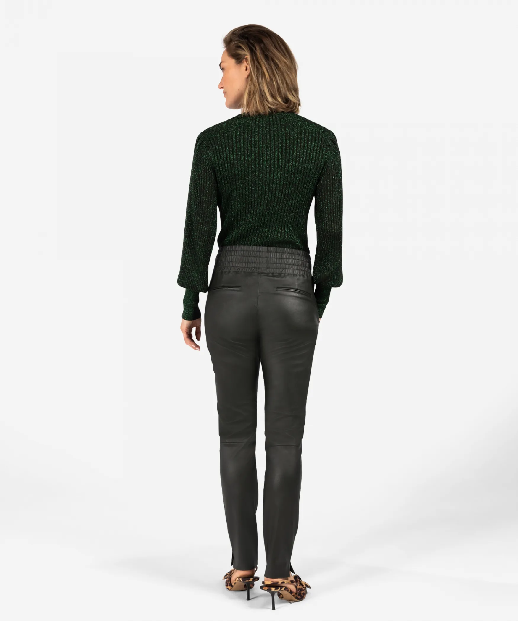 IBANA Colette | < Mid Waist | Leren Broeken