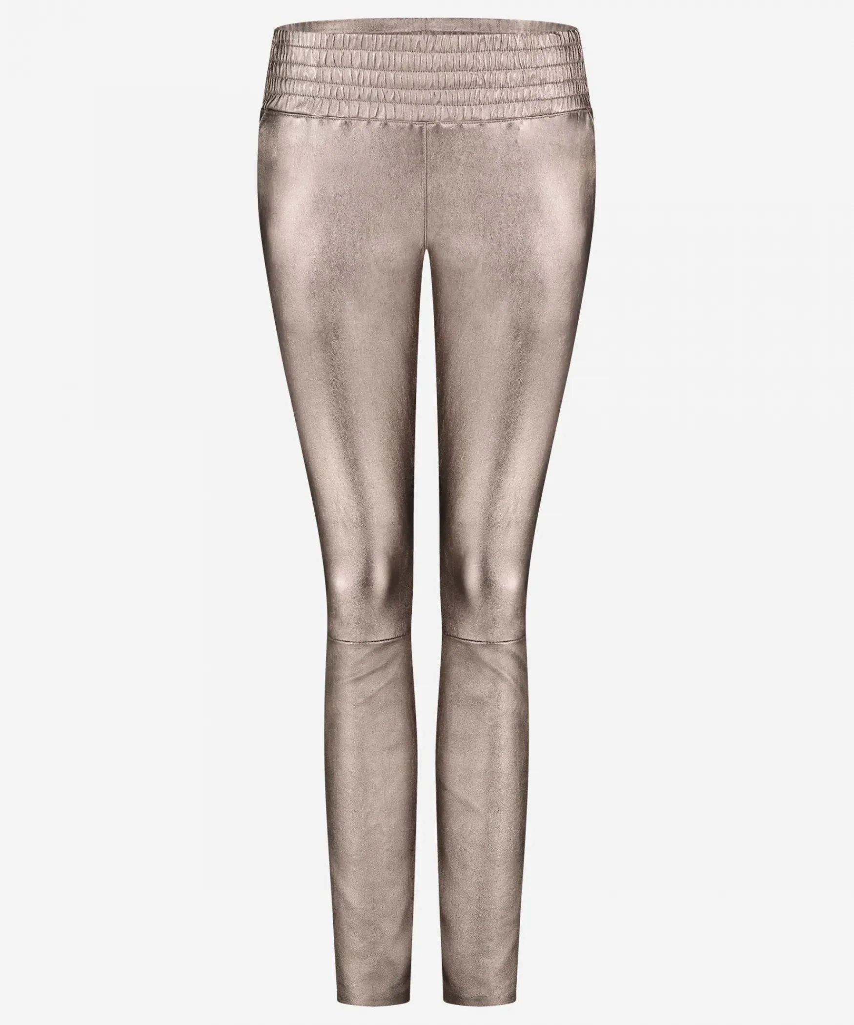 IBANA Colette Metallic | Classic Grey< Mid Waist | Leren Broeken