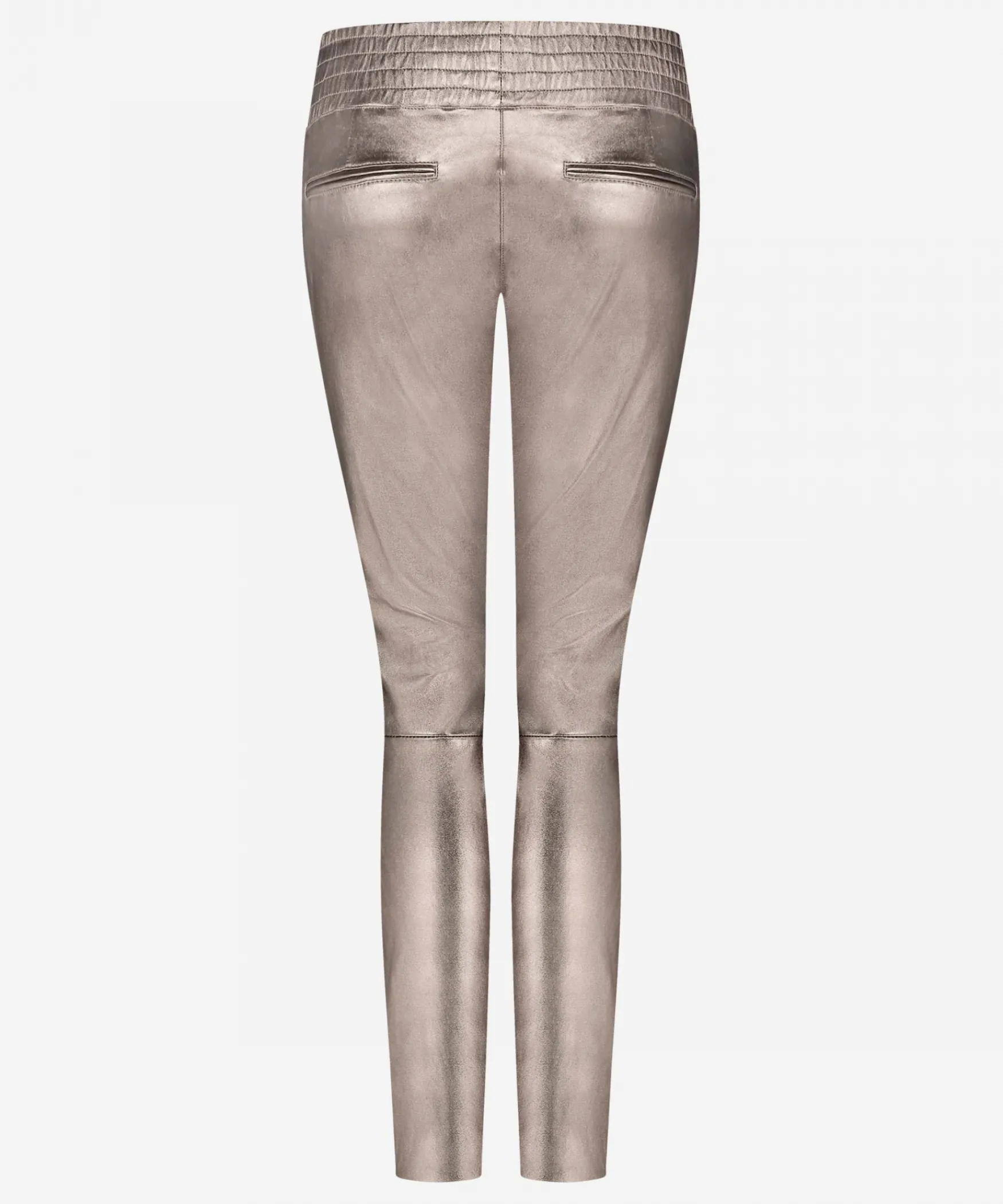 IBANA Colette Metallic | Classic Grey< Mid Waist | Leren Broeken