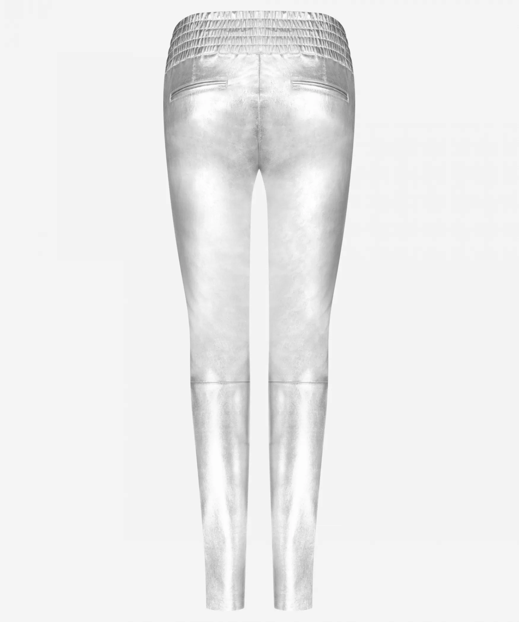 IBANA Colette Metallic | Silver< Mid Waist | Leren Broeken