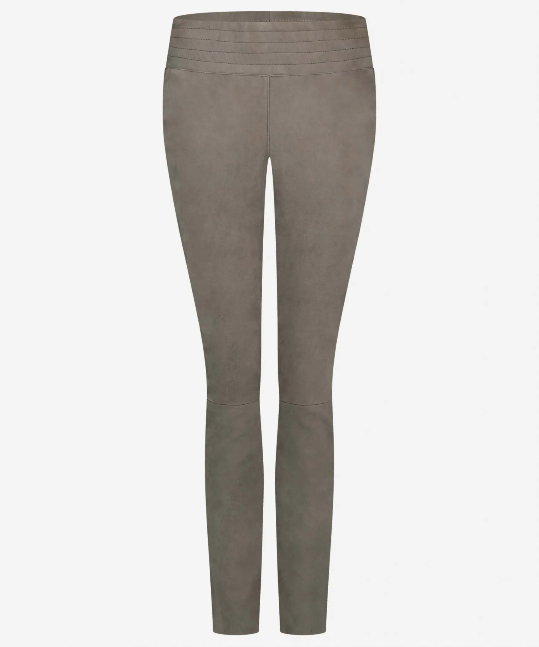 IBANA Colette Suede | Classic Grey< High Waist | Leren Broeken