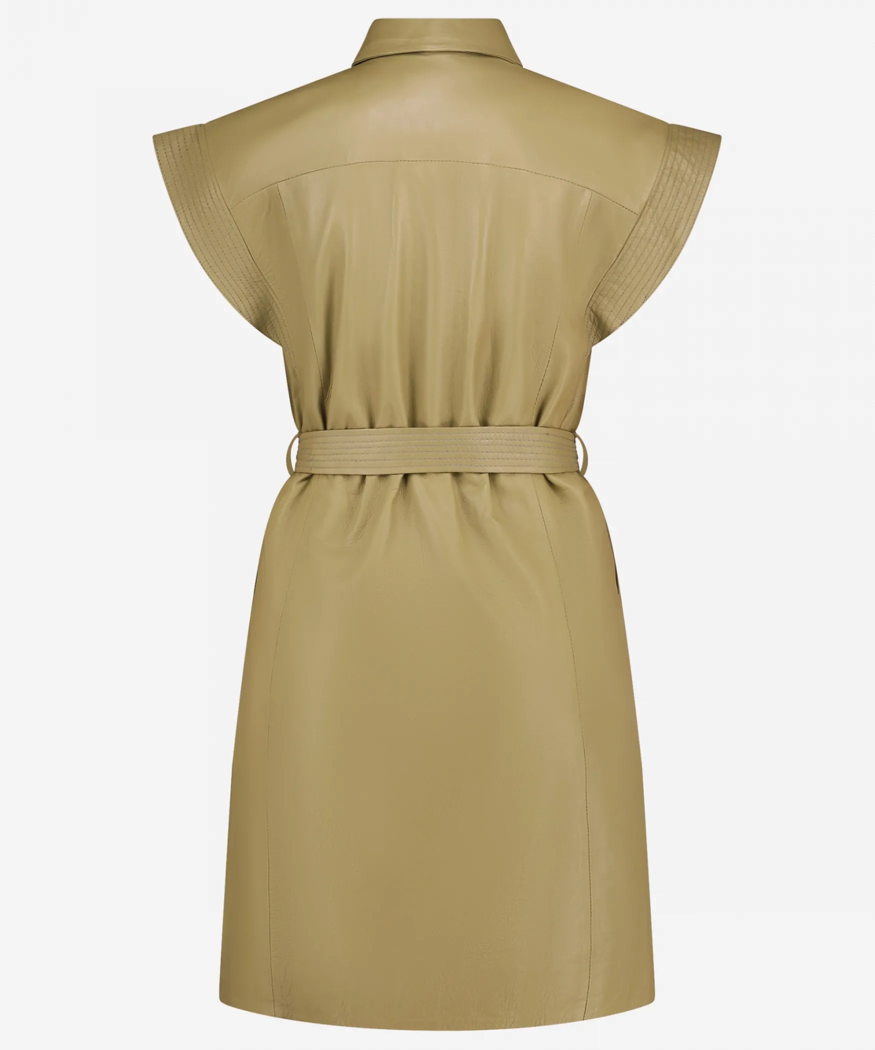 IBANA Dalisa | MOSS GREEN< Leren Jurken | Mini Jurken