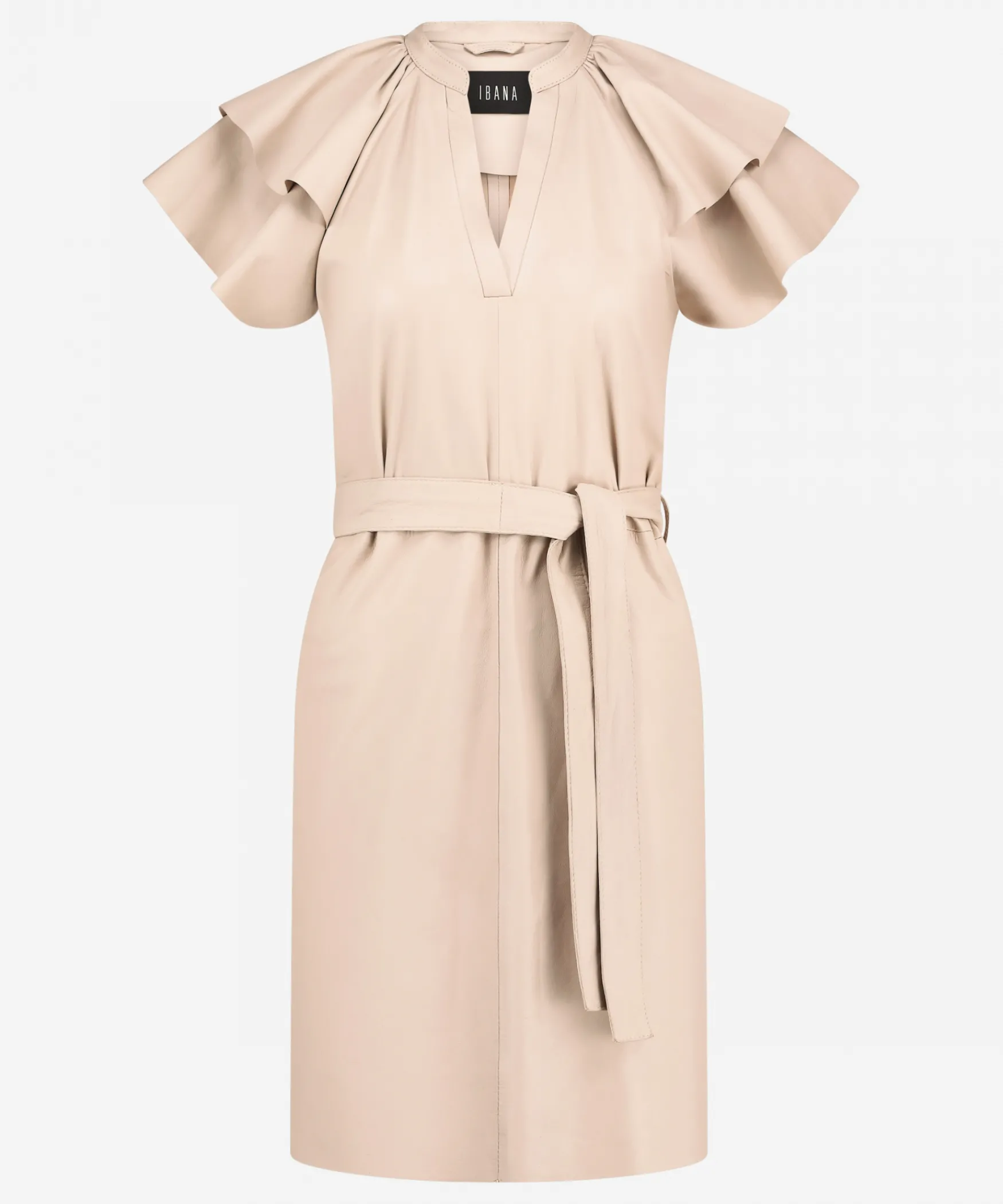 IBANA Driffle | Almond white< Midi Jurken | Leren Jurken