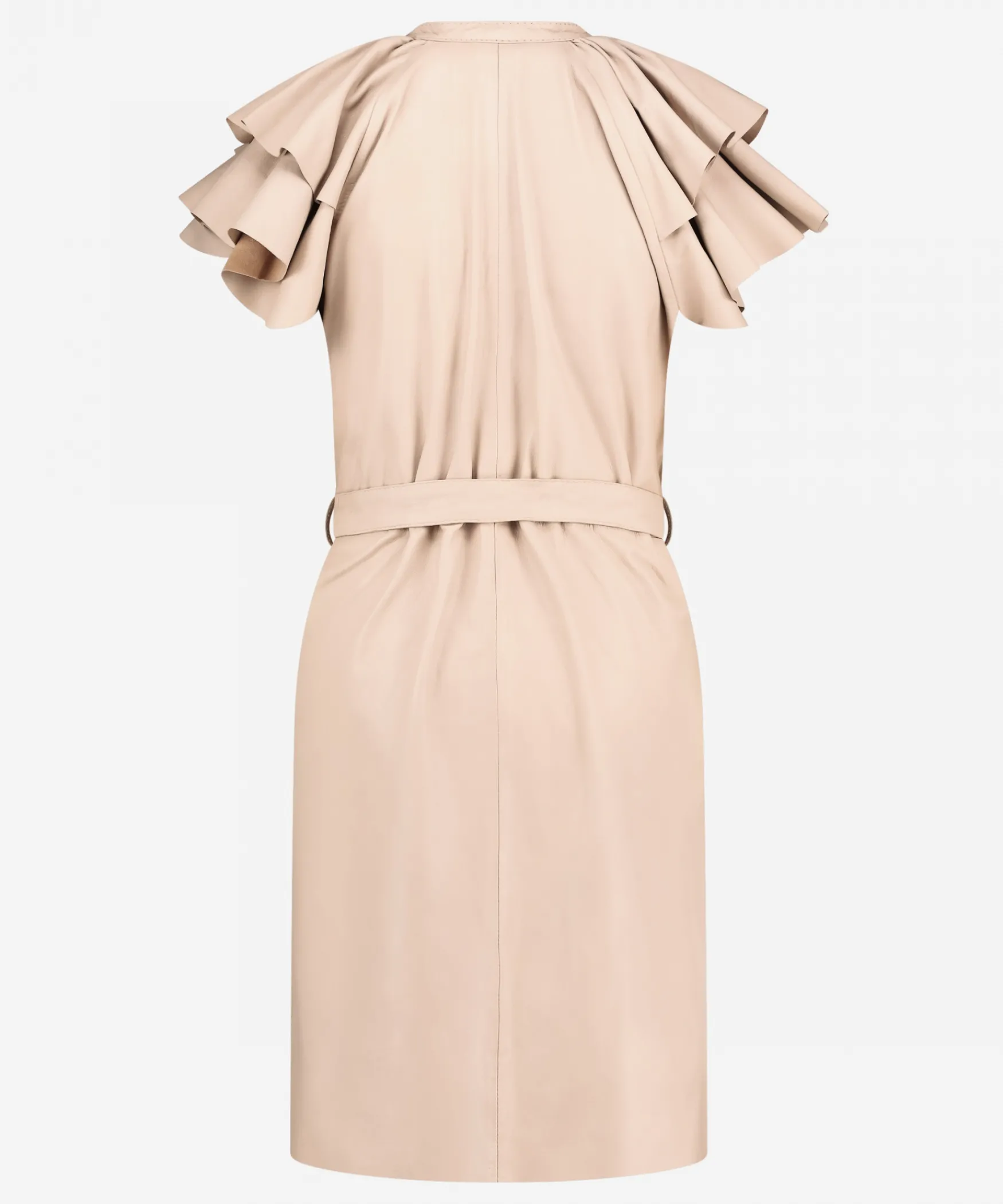 IBANA Driffle | Almond white< Midi Jurken | Leren Jurken