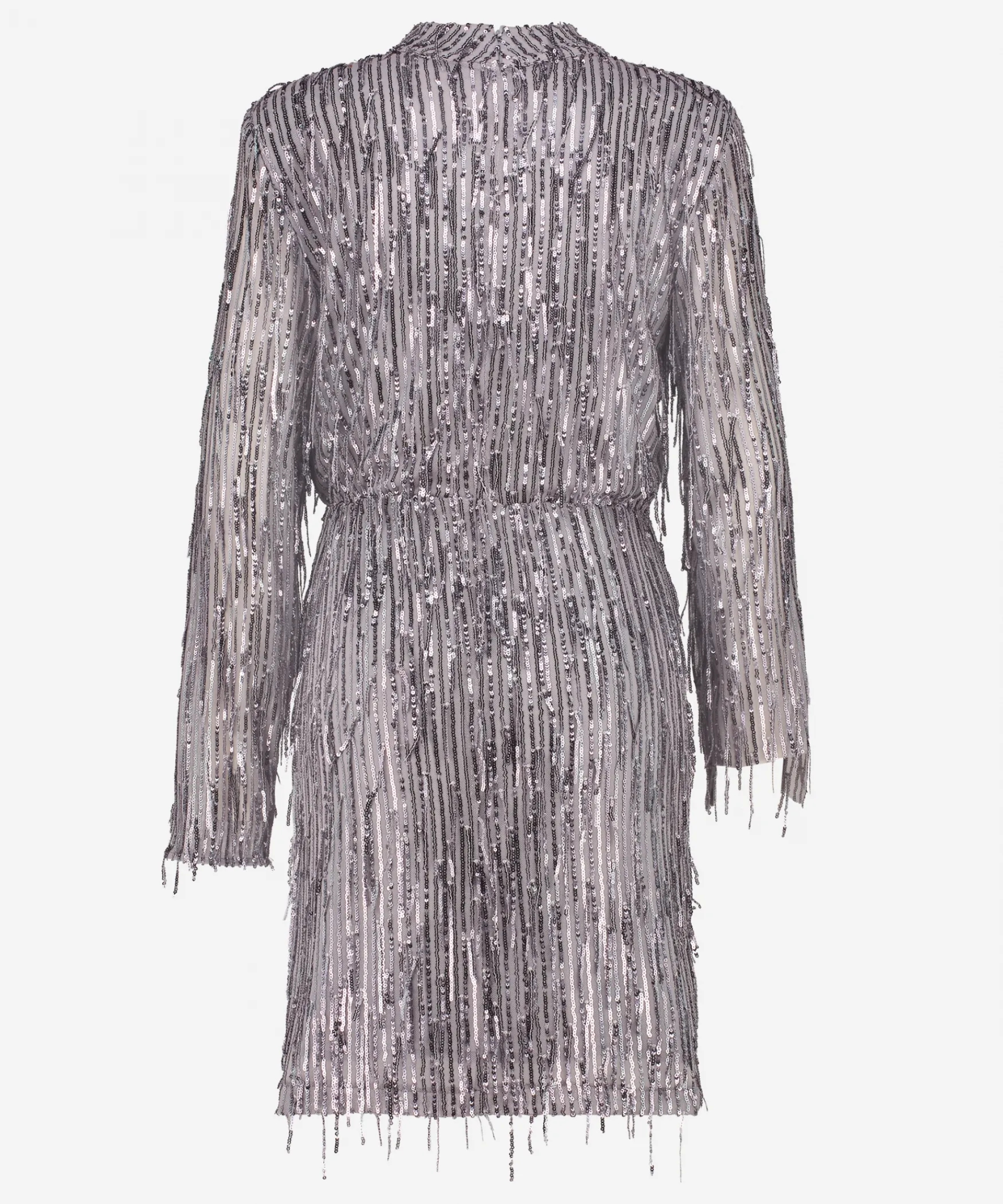 IBANA Frasy - party | Grey Fringed< Midi Jurken