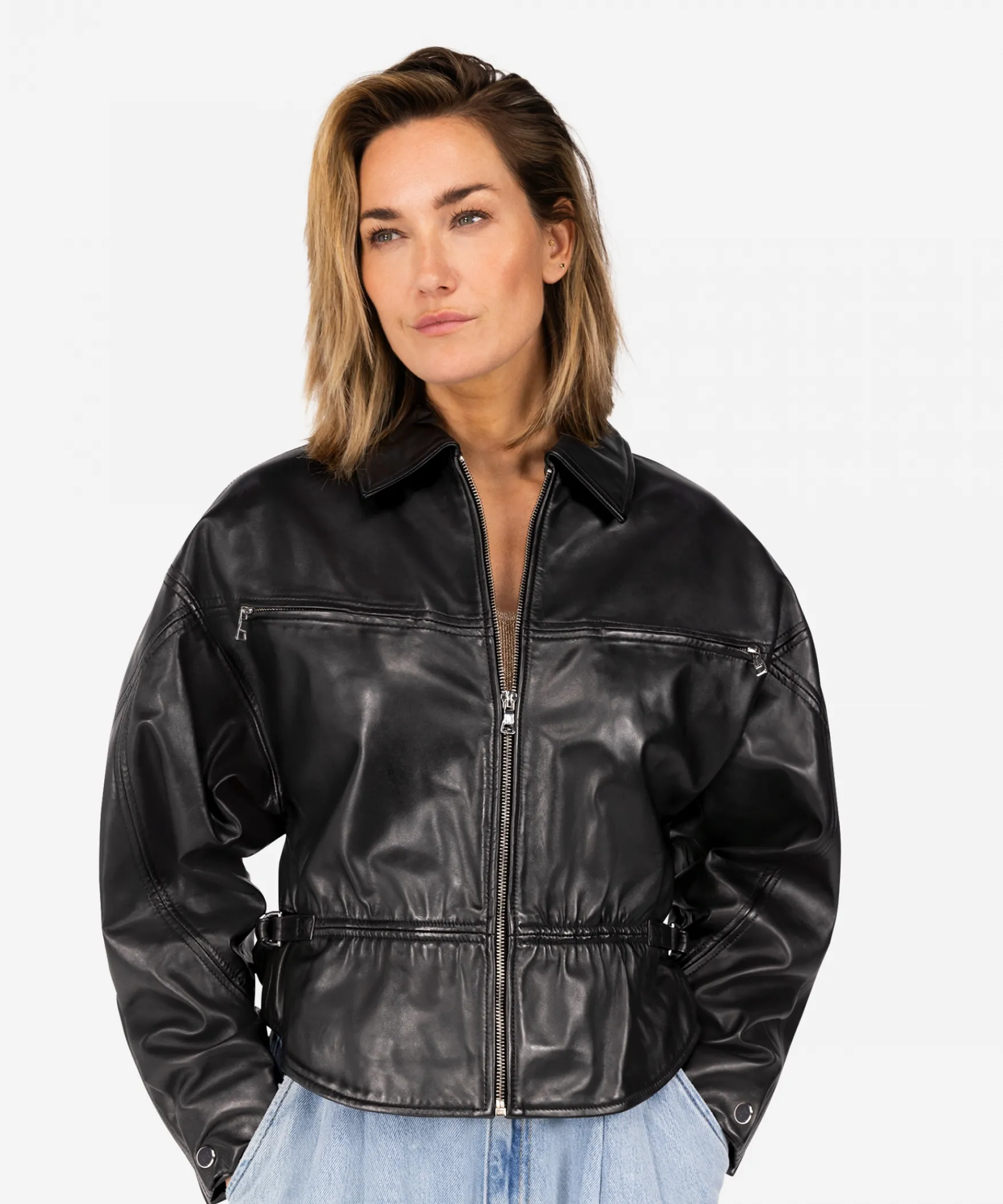 IBANA Jules | Black< Leren Jassen