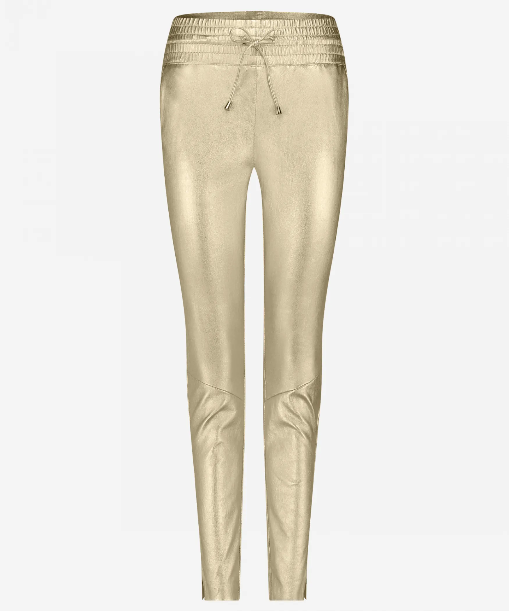 IBANA Poggy Metallic | Soft gold< High Waist | Leren Broeken