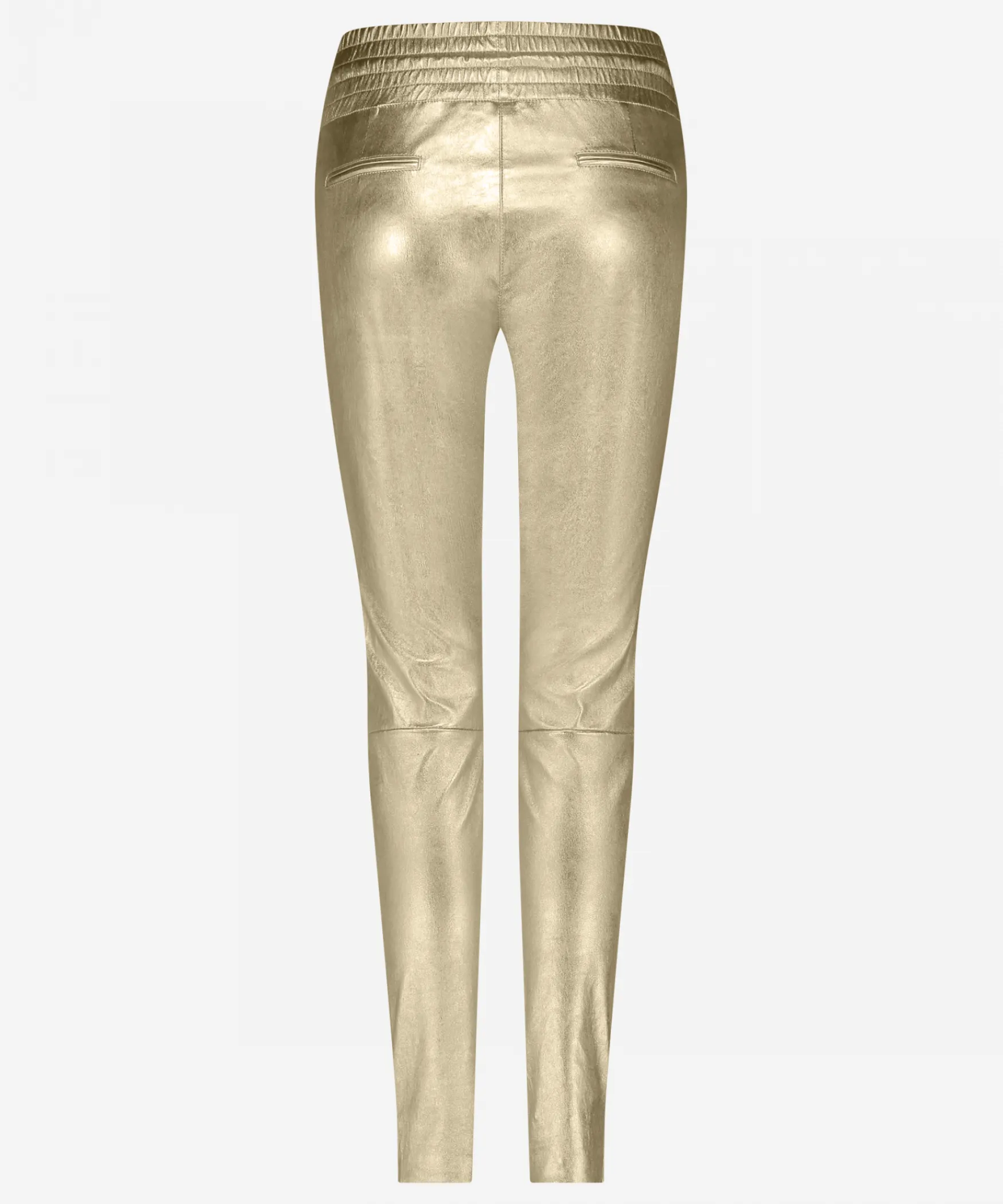 IBANA Poggy Metallic | Soft gold< High Waist | Leren Broeken