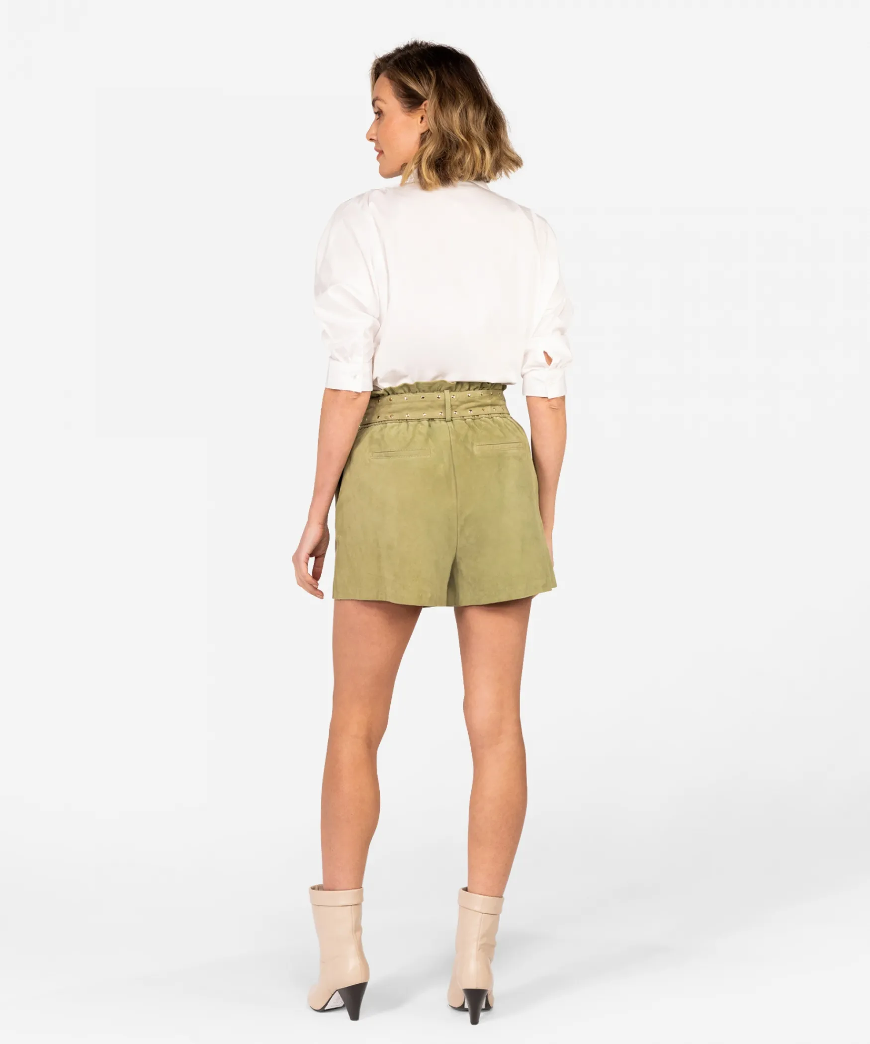 IBANA Saskia Suede | MOSS GREEN< Mini Shorts En Rokken | Leren Shorts En Rokken