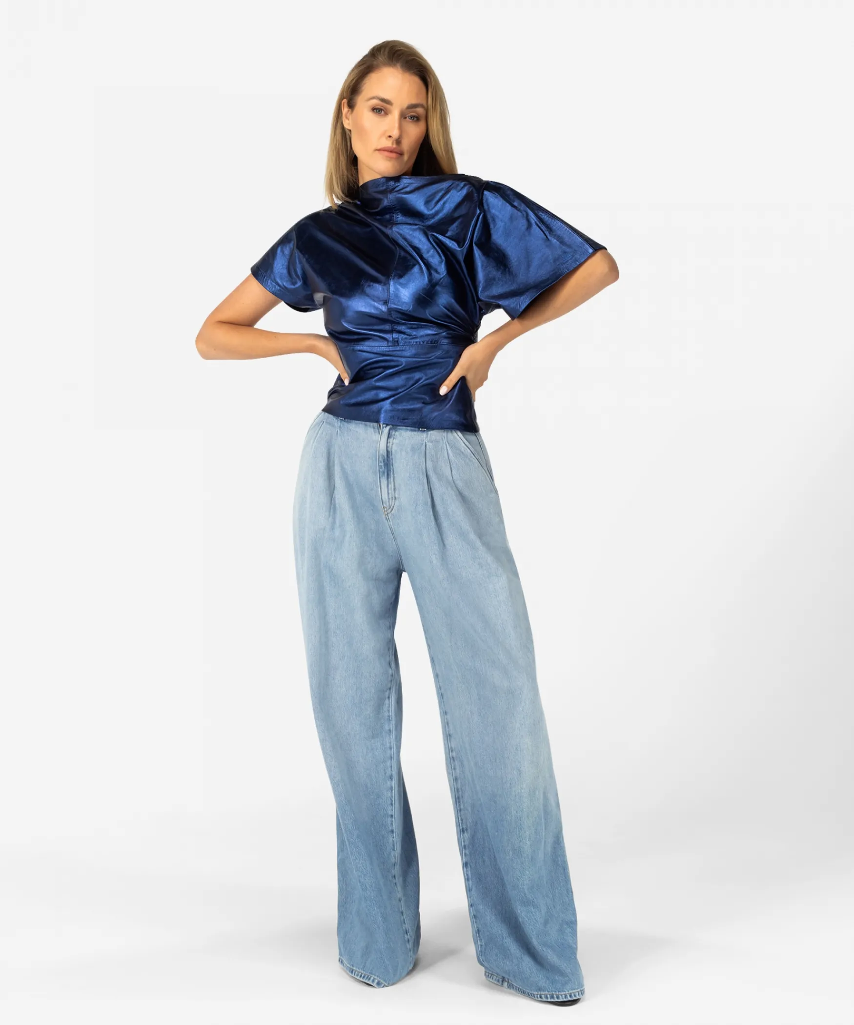 IBANA Tamiera Metallic | Purple Reign< Tops | Leren Tops En Blouses
